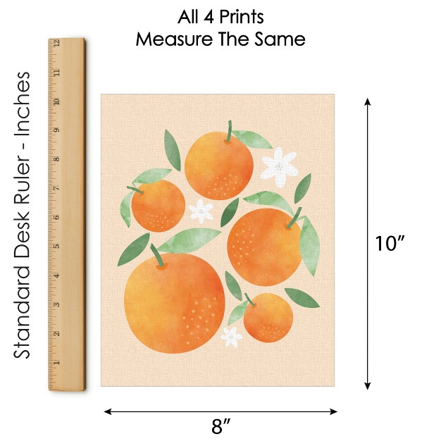 Big Dot Of Happiness Little Clementine Unframed Orange Citrus Kitchen Linen Paper Wall Art Set Of 4 Artisms 8 X 10 Inches