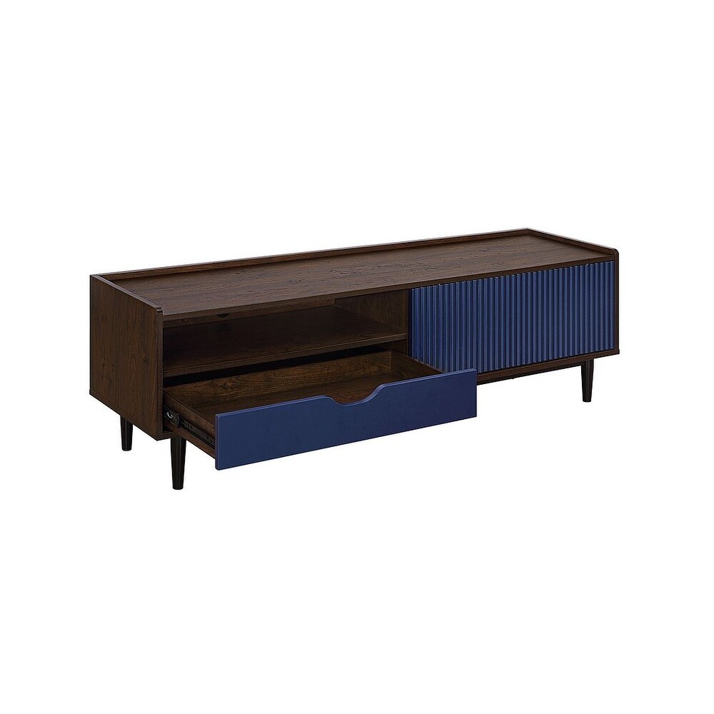 Manhattan Comfort Duane 59.25 In. Modern Ribbed Media Cabinet Console