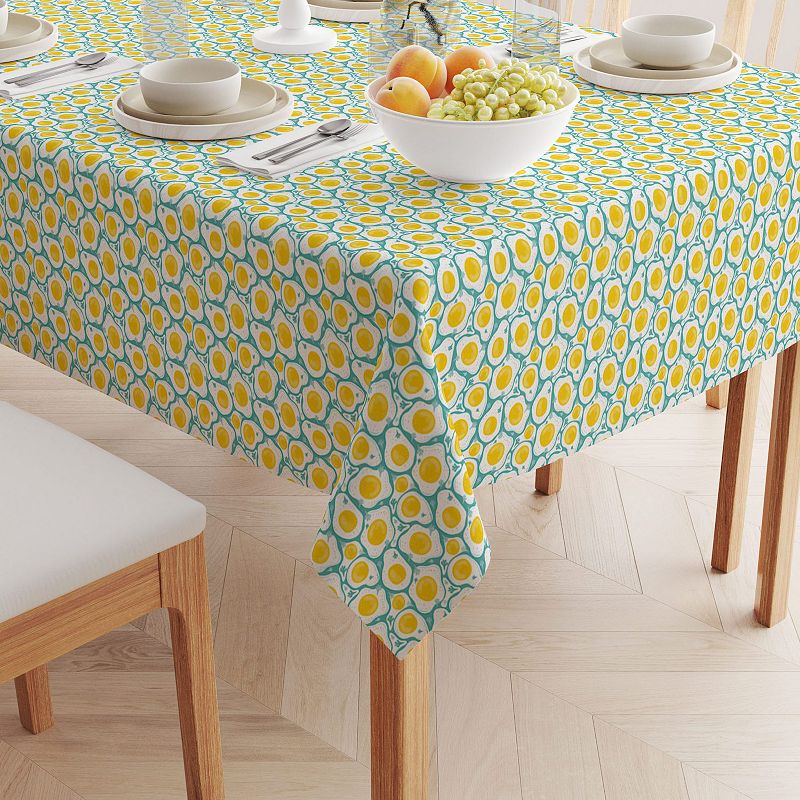 Square Tablecloth， 100% Cotton， 60x60， Brunch Time Eggs