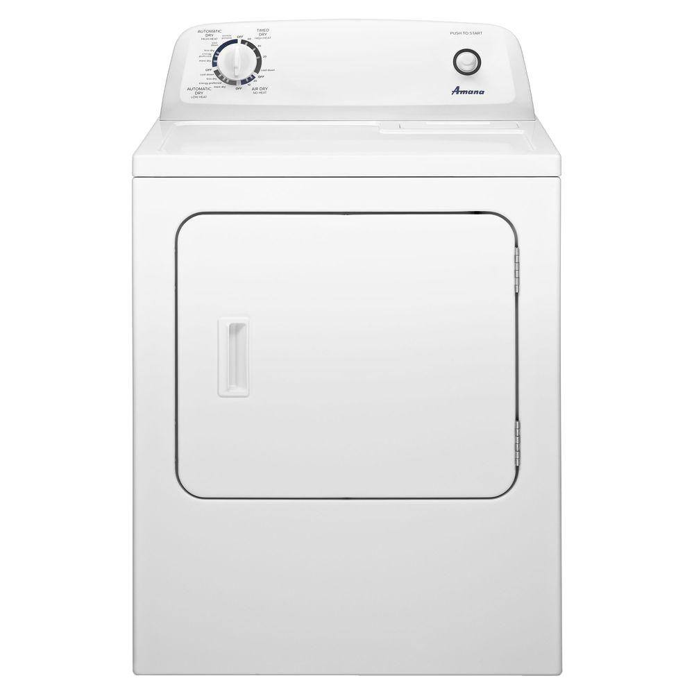 Amana 6.5 cu.ft. vented Front Load Gas Dryer in White with Wrinkle Prevent Option NGD4655EW