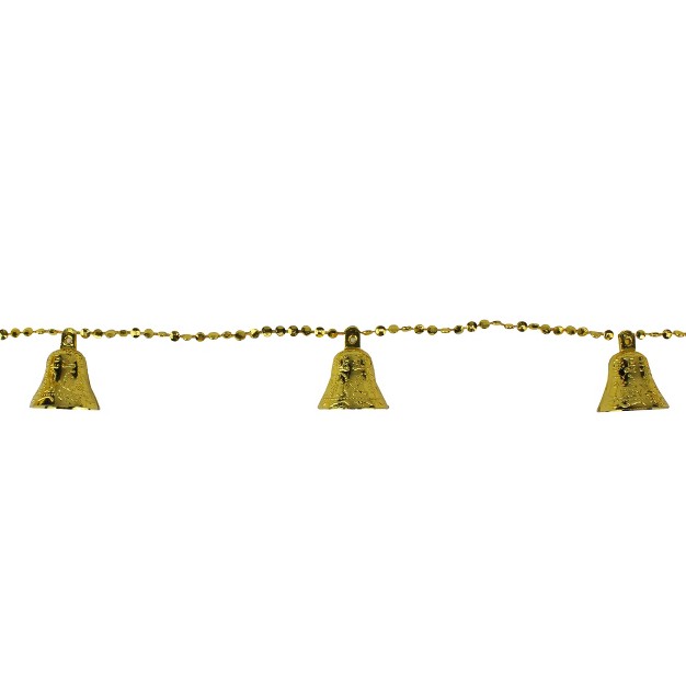 Northlight 9 x27 Northlight Shiny Gold Bell Beaded Artificial Christmas Garland Set Unlit