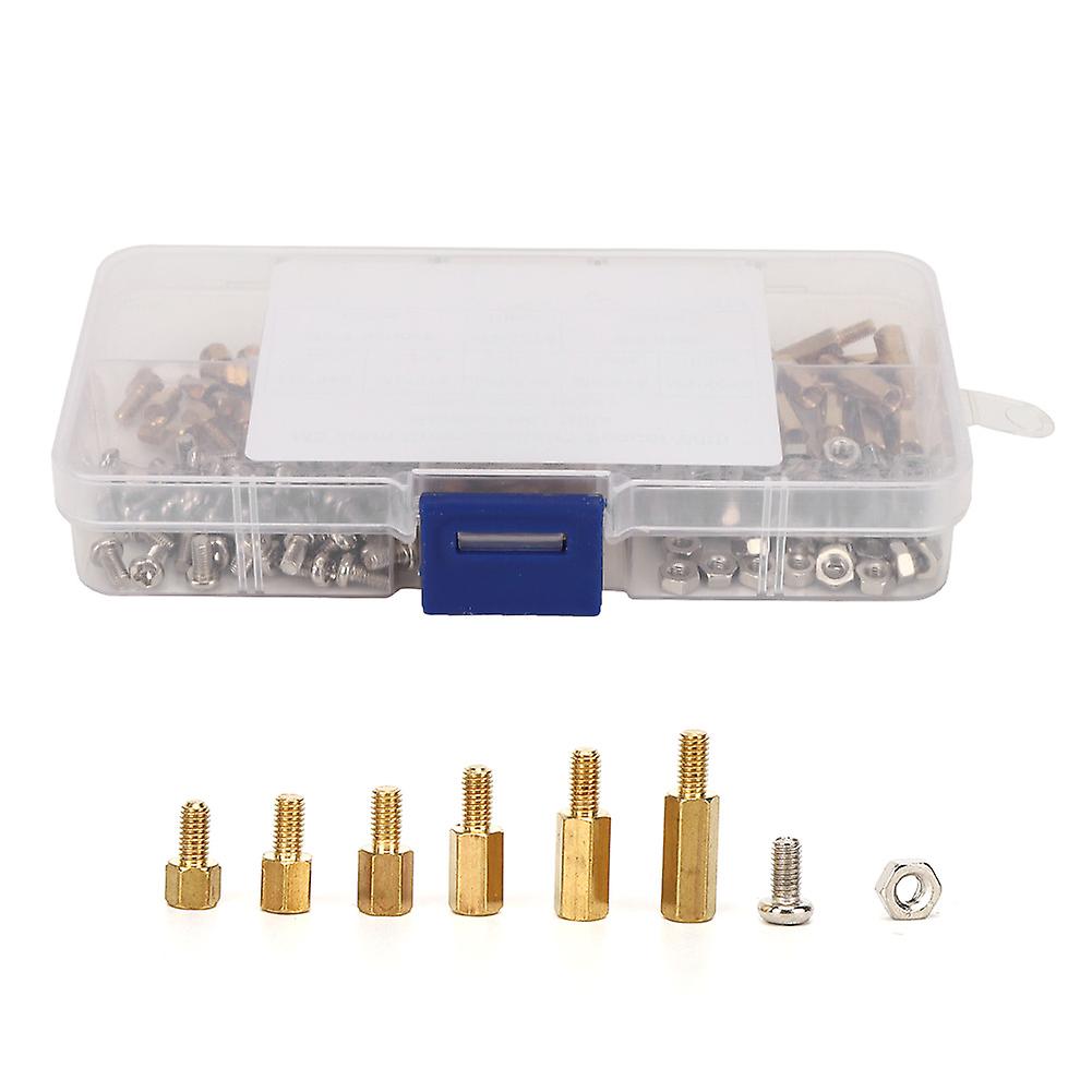 180pcs Standoff Set 1-way Carbon Steel Screw Nuts Fasteners Assortment Kits With Box M3