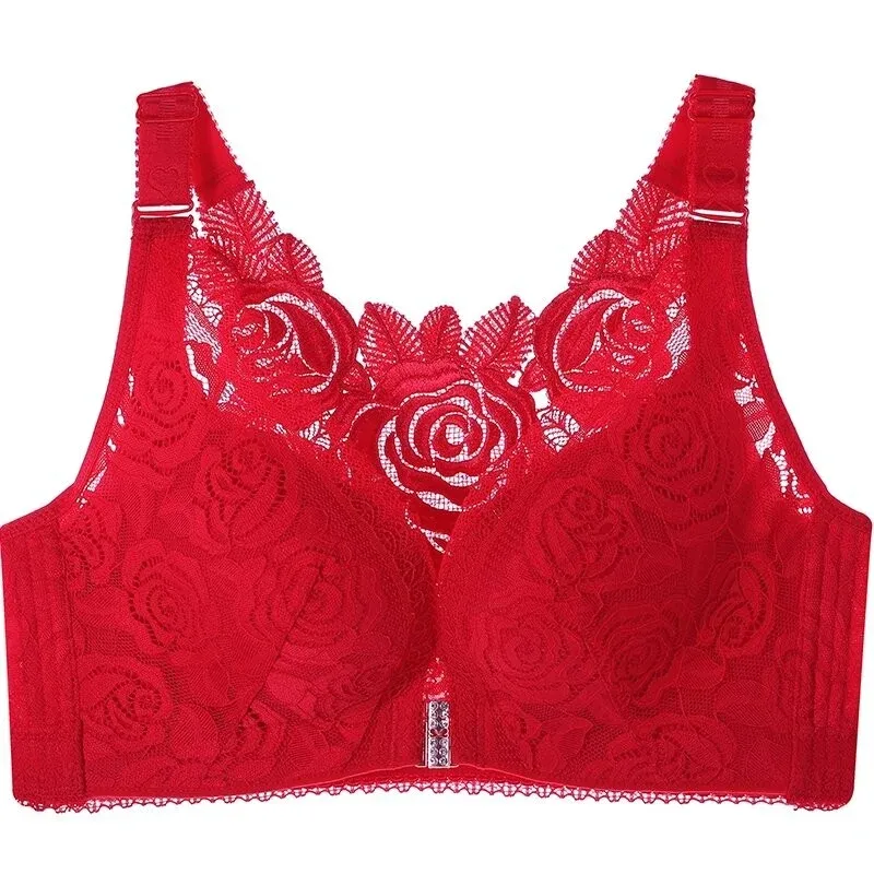 (🔥2022 NEW YEAR PROMOTION🔥) Rose Embroidery Front Closure Wirefr