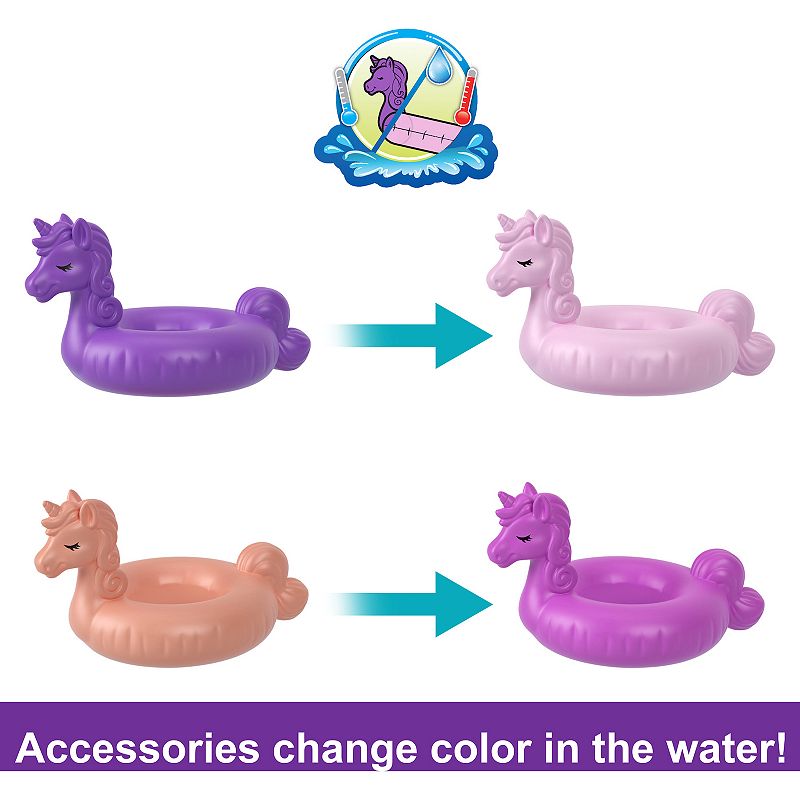 Polly Pocket Sparkle Cove Adventure Unicorn Floatie Compact Playset