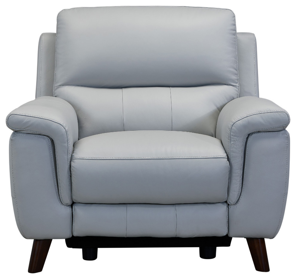 19 quotPower Reclining Leather Chair With Usb Port  Gray   Midcentury   Recliner Chairs   by VirVentures  Houzz