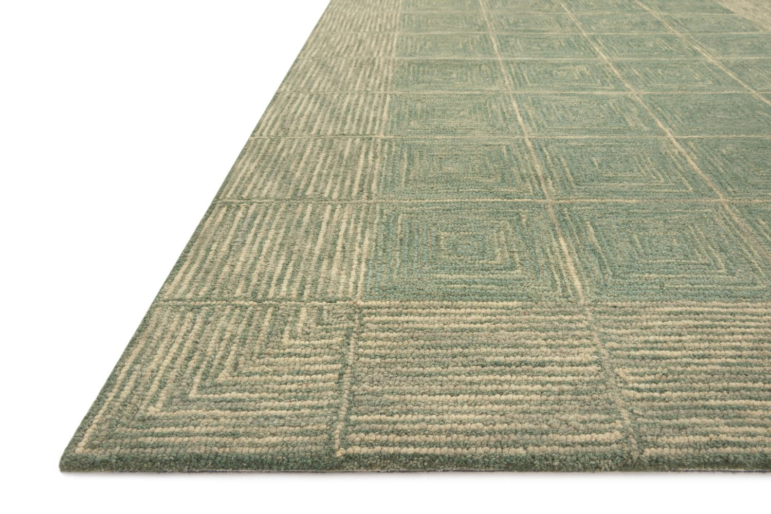 Francis Hooked Green/Natural Rug