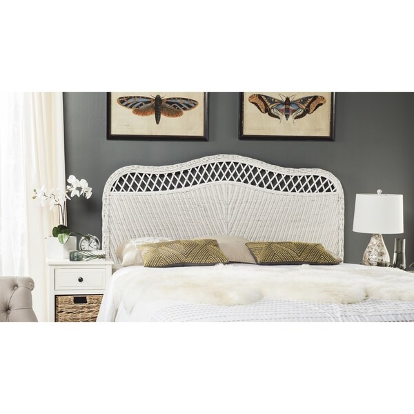 SAFAVIEH Sephina White Rattan Headboard (Full) - - 14428250