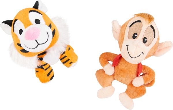 Disney Aladdin Rajah and Abu Plush Cat Toy with Catnip， 2 count