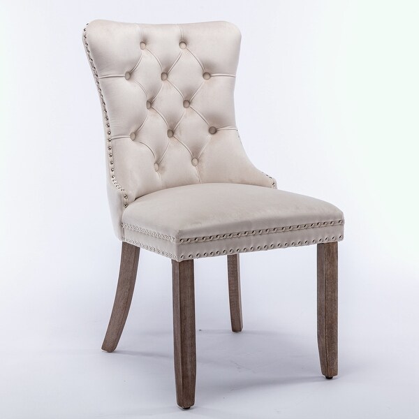 2Pcs High-end Tufted Velvet Dining Chair