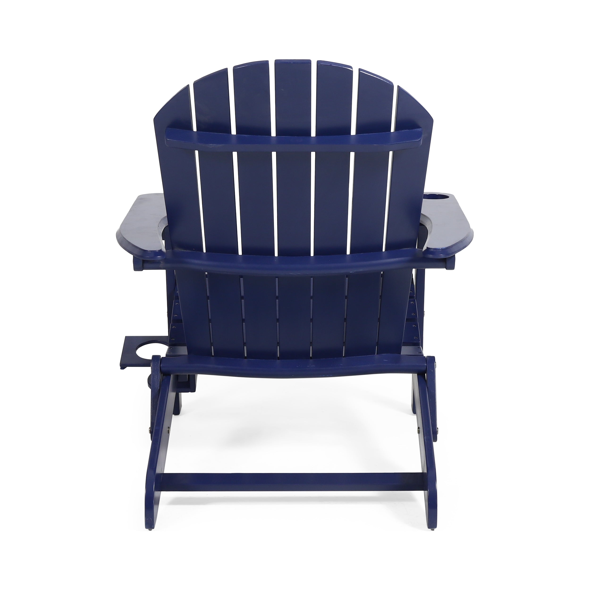 Kandyce Outdoor Acacia Wood Folding Adirondack Chair With Cup Holder