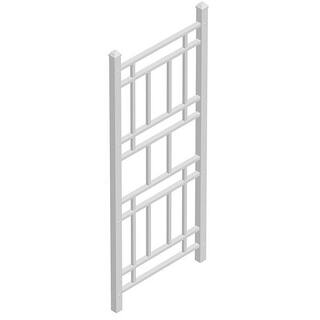 Dura-Trel 75 in. x 28 in. White Vinyl PVC Wellington Trellis 11173