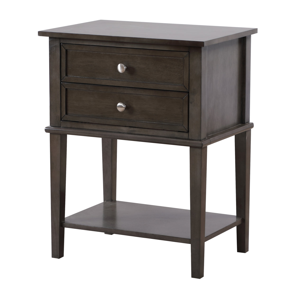 Newton 2-Drawer Gray Nightstand (28