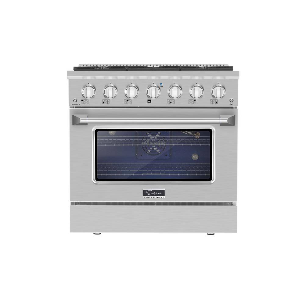 Empava 36 in. 5.2 cu.ft. Gas Range with Single Oven in Stainless Steel EMPV-36GR08