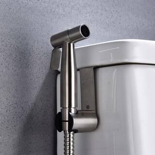 GIVING TREE Modern Single Handle Bidet Faucet with Bidet Sprayer for Toilet with Flexible Bidet Hose in Silver XLHDDOTU0111