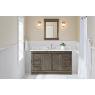 Home Decorators Collection Naples 60 in. W Bath Vanity Cabinet Only in Distressed Grey for Single Bowl NADGA6022DS