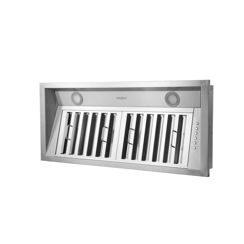 Ancona Chef Insert 28 in Range Hood with LED in Stainless Steel