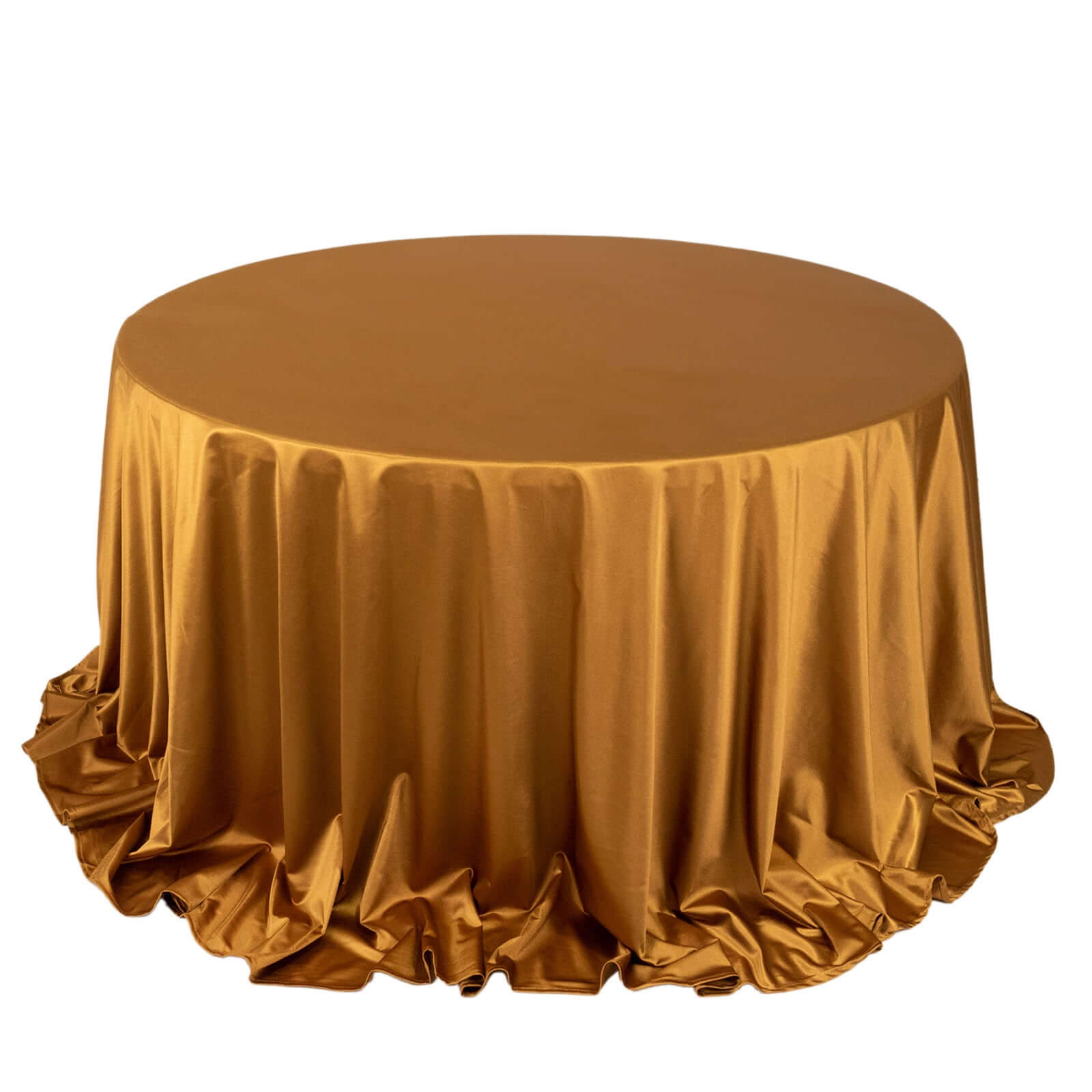 Shimmer Gold Premium Scuba Round Tablecloth, Wrinkle Free Seamless Polyester Tablecloth - 132