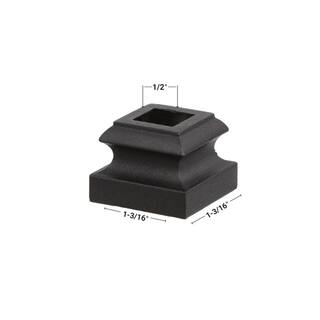 EVERMARK Stair Parts 12 in. Matte Black Flat Metal Shoe I340B-000-HDA0D