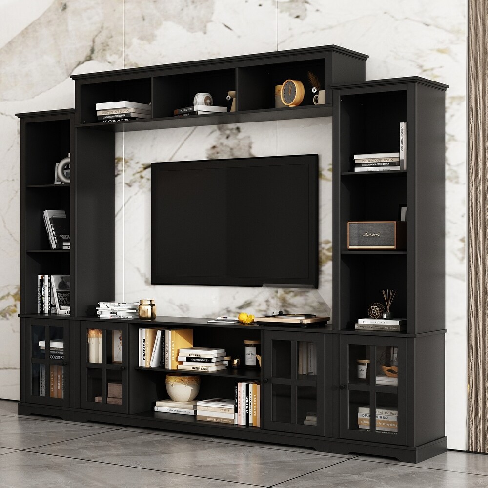 Wall Unit Entertainment Center Bookshelves TV Stand Display End Tables