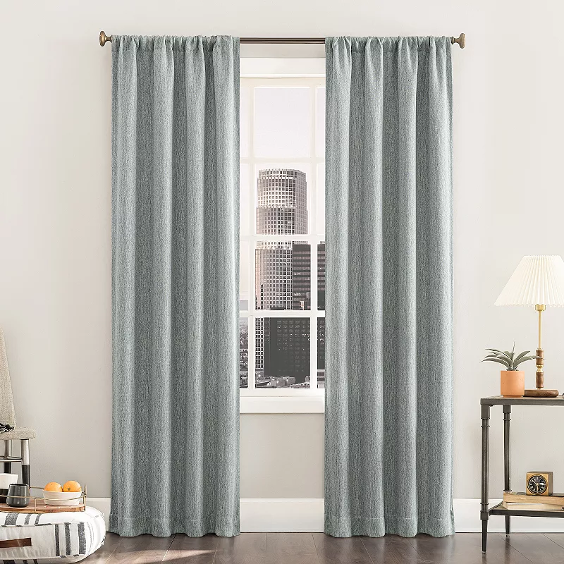 Sun Zero Brimfield Solid Blackout Rod Pocket Set of Two Window Curtain Panels