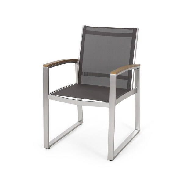 Glasgow Outdoor 2 Seater Aluminum and Mesh Chat Set by Christopher Knight Home