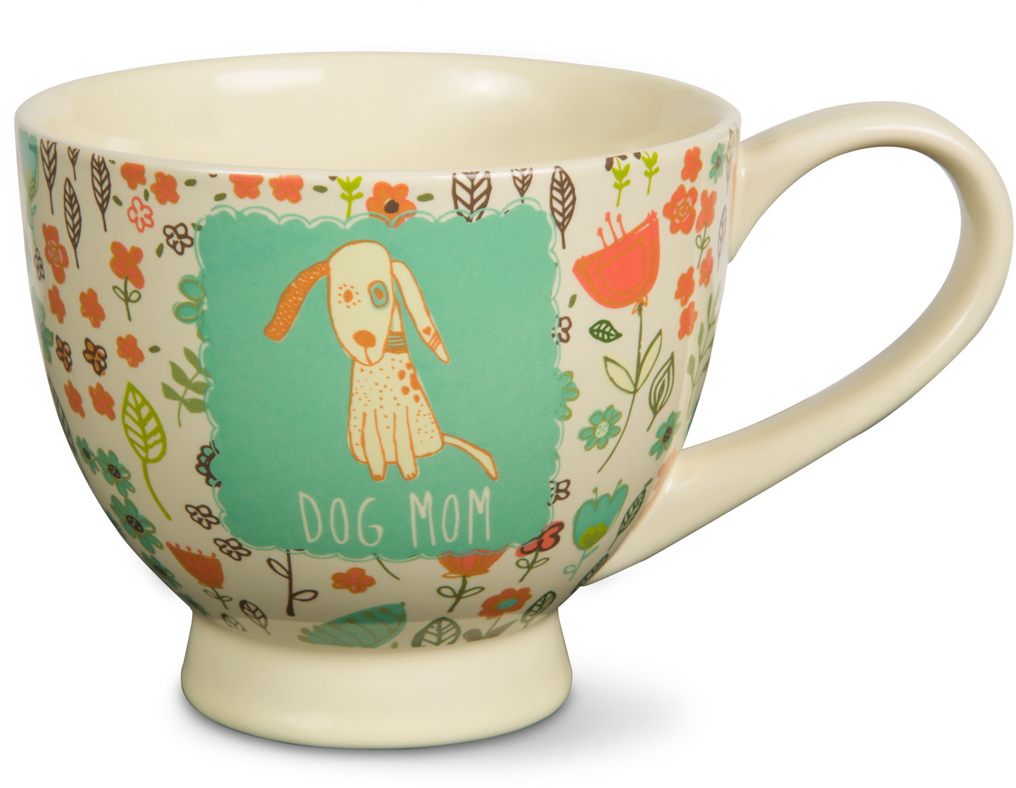 Pavilion - Dog Mom Floral Soup Bowl Mug 17 oz