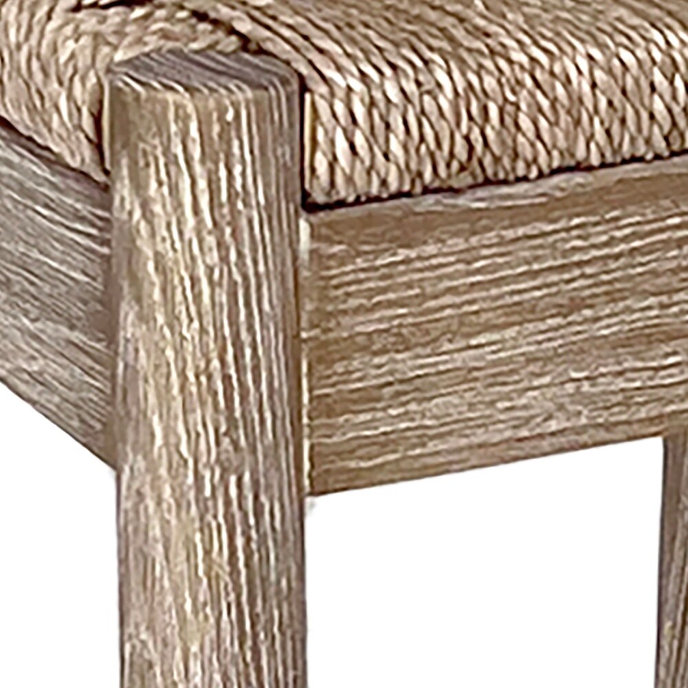 Kairo Oak and Natural Woven Wicker Dining Counter Stool