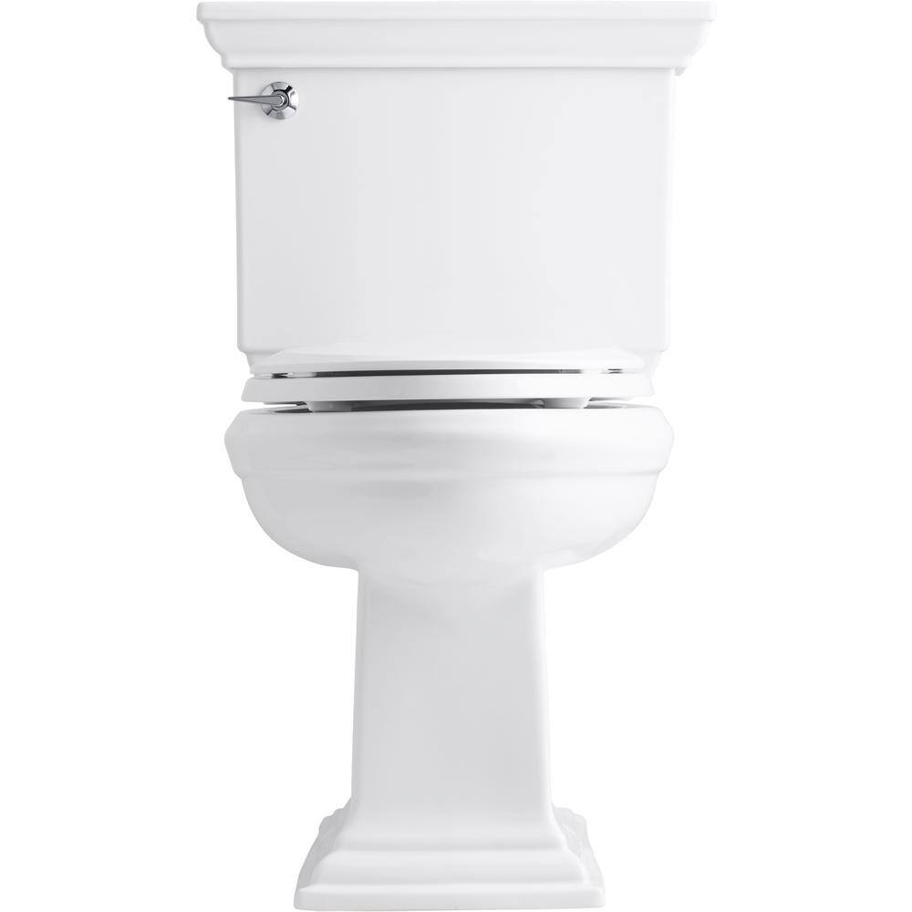 KOHLER Memoirs Stately 2-Piece 1.6 GPF Single Flush Elongated Toilet with AquaPiston Flush Technology in White K-3819-0