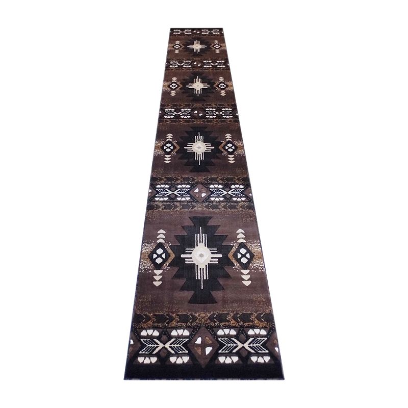 Masada Rugs Masada Rugs 3'x16' Southwest Native American Runner Rug - Design C318 Chocolate