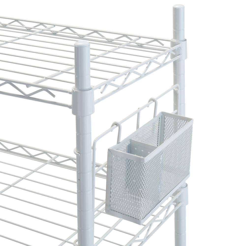 OIA White 2-Tier Steel Etagere Adjustable Shelves (12.01 in. W x 27.99 in. H x 36.02 in. D) NH-34951-WHT