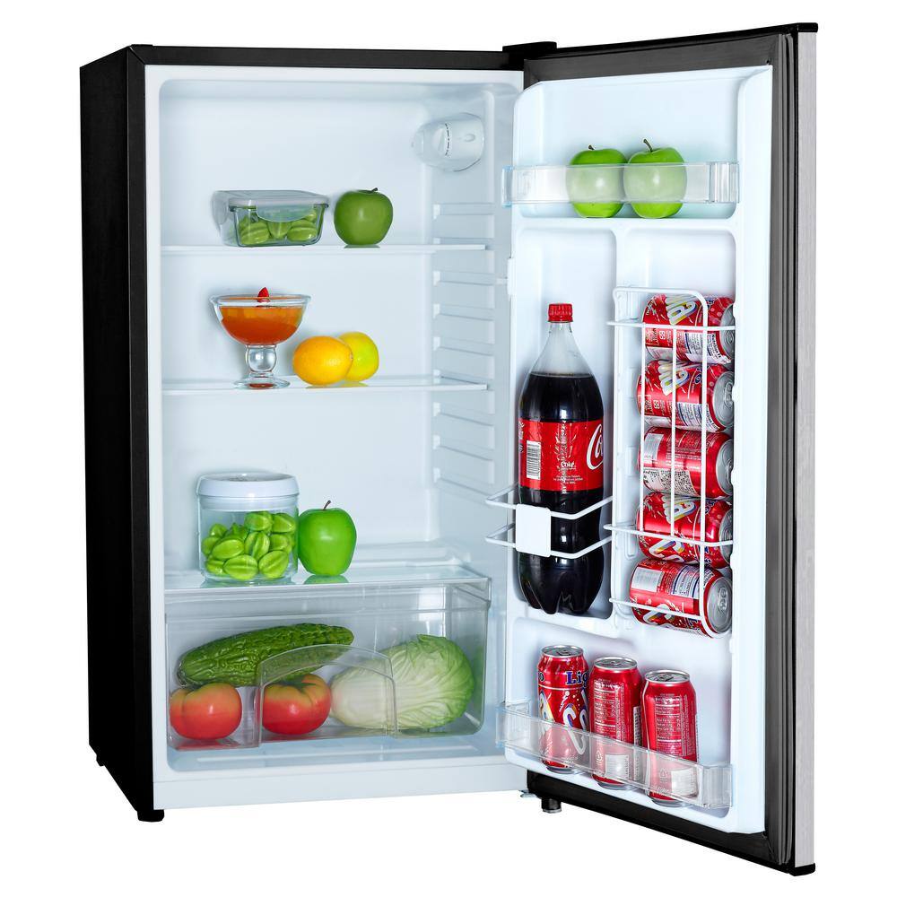 Magic Chef 3.2 cu. ft. Mini Fridge without Freezer in Platinum Steel MCAR320PSE