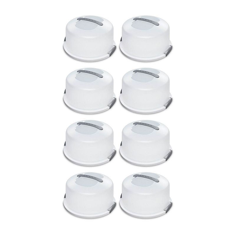 Sterilite Portable Latching Cake Server Carrier Keeper with Handles (8 Pack)