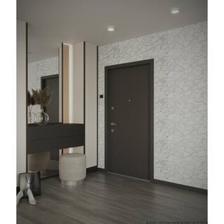 Dundee Deco 3D Falkirk Retro V 39 in. x 19 in. White Grey Faux Stone PVC Decorative Wall Paneling (10-Pack) GRHDTP10027352-10