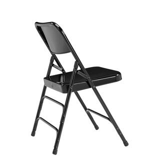 National Public Seating Black Metal Stackable Folding Chair (Set of 4) 310