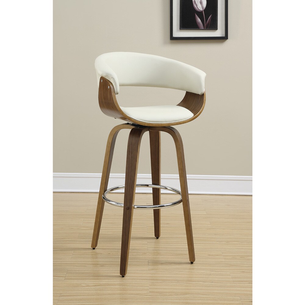 Coaster Furniture Zion Walnut Upholstered Swivel Bar Stool