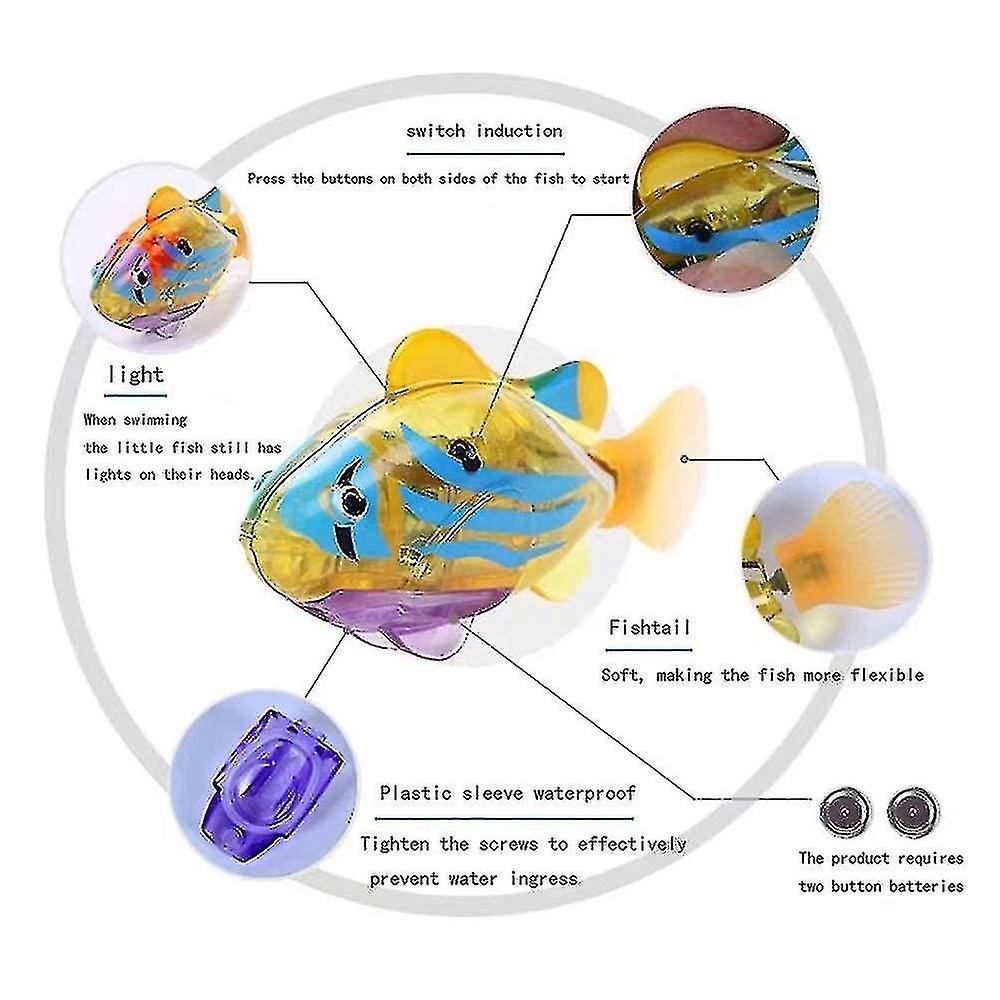 5pcs Baby Fish Light Up Bathtub Toy Led Light Shower Bathtime For Kids Infants Electronic Fish Toys