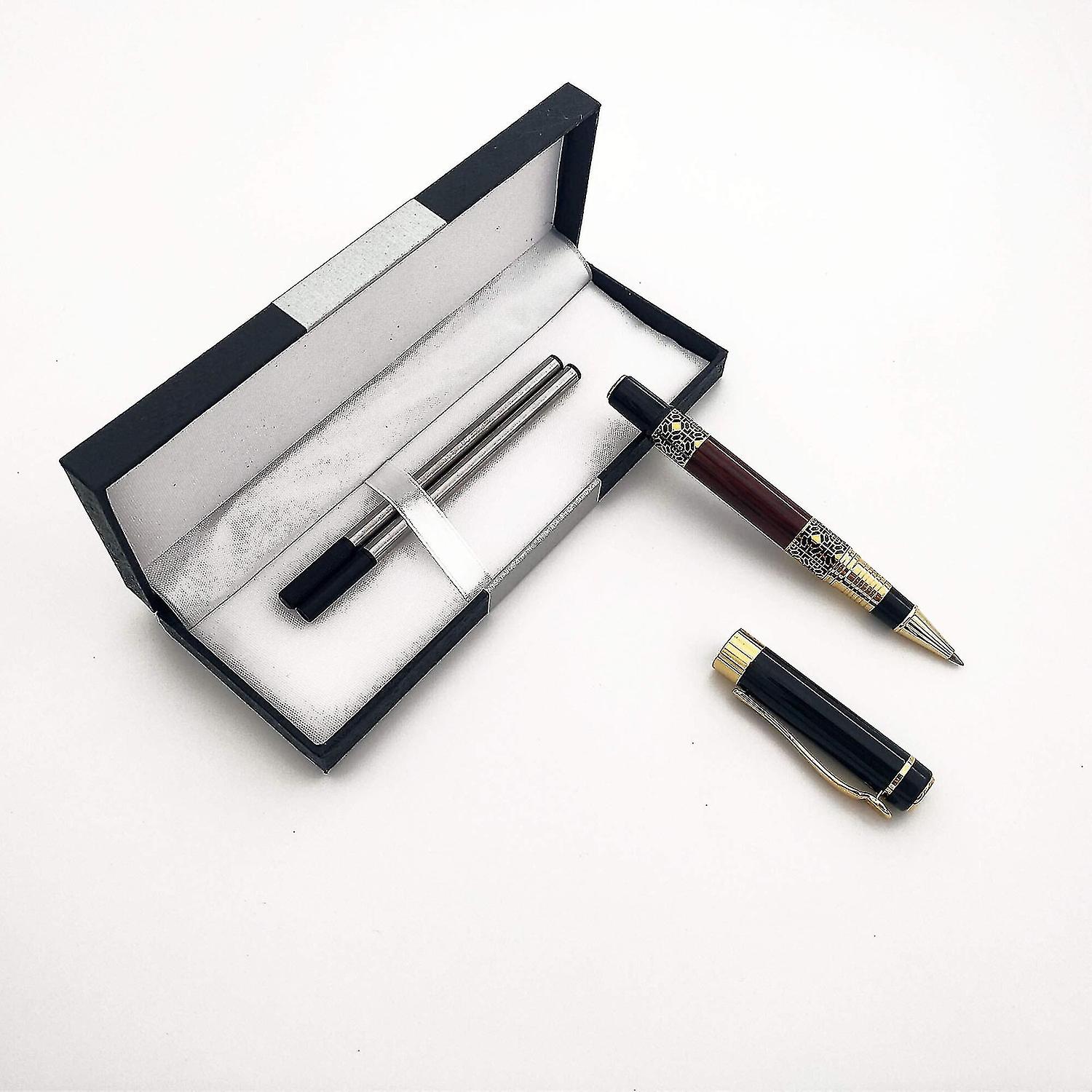 Comfortable Grip Metal Rollerball Pen Business Signature Pen Fluent Writing Pen With Two 0.5mm Repla