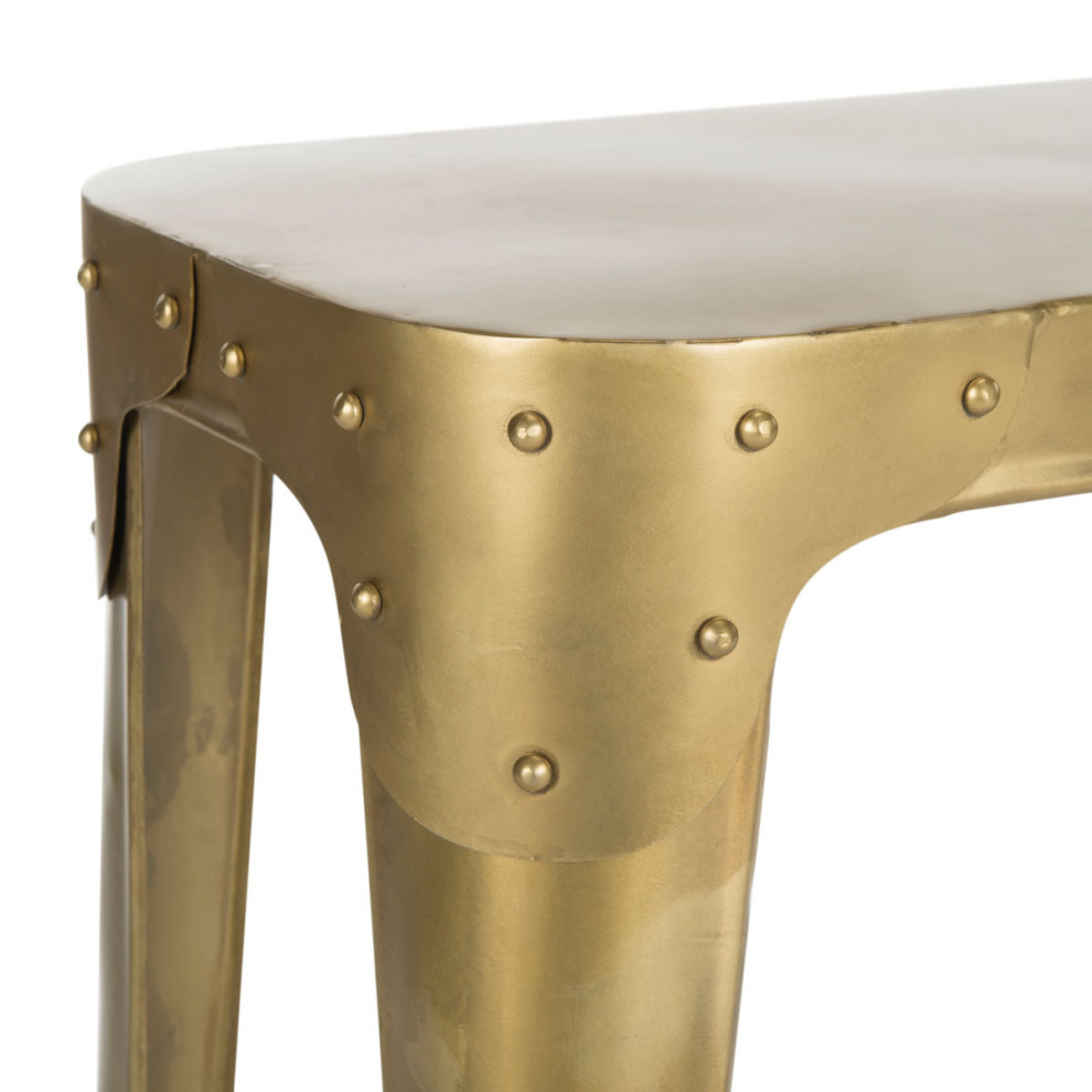 Sheena Iron Console Table Gold   Industrial   Console Tables   by Virgil Stanis Design  Houzz