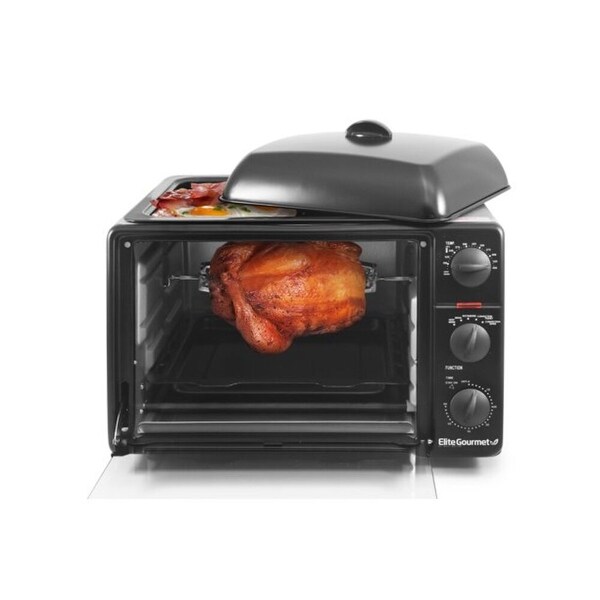 0.8Cu. Ft. Multi-function Toaster Oven with Rotisserie and Grill/Griddle Oven Top ERO-2008S