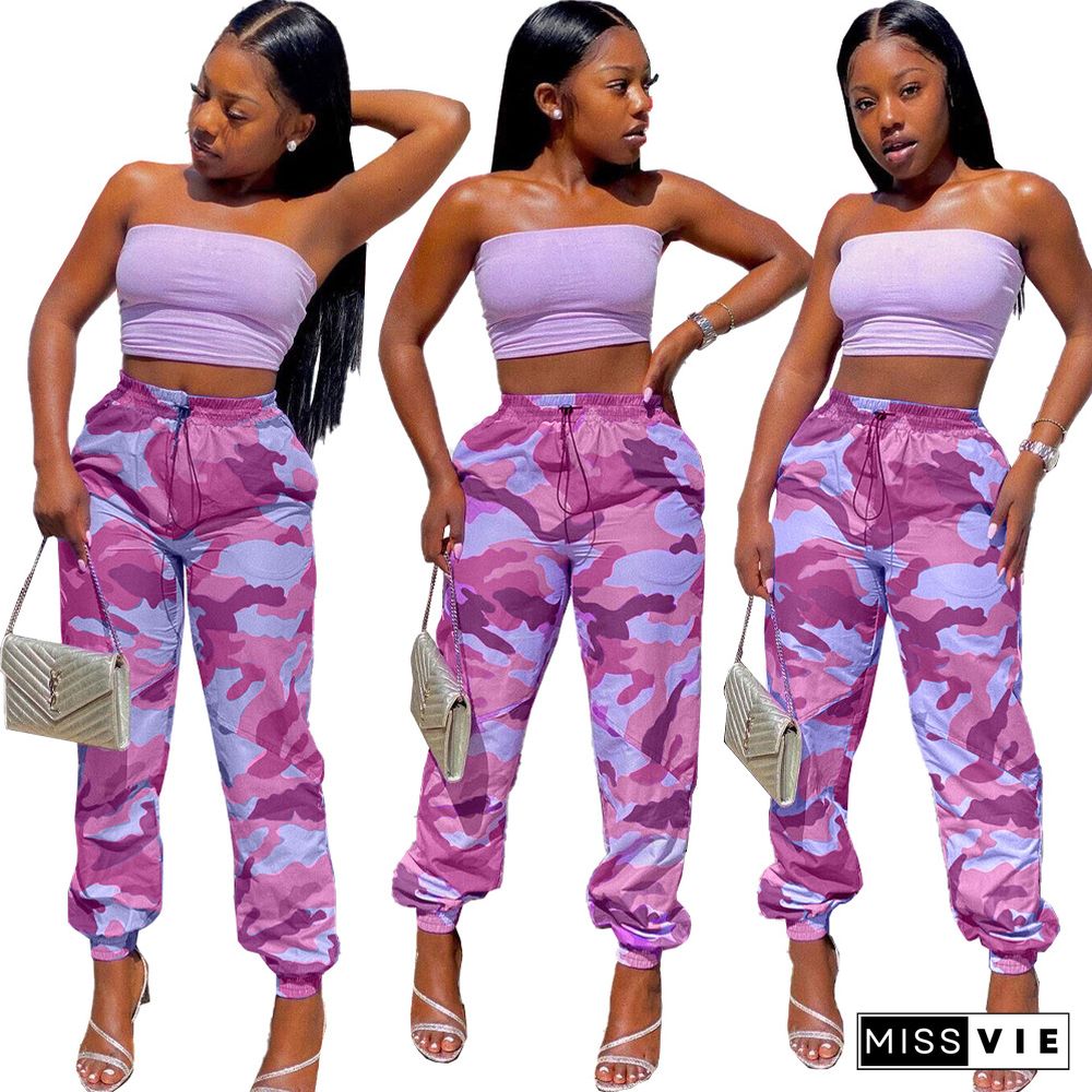 Street Trendsetter Camouflage Leisure Long Pants with Elastic