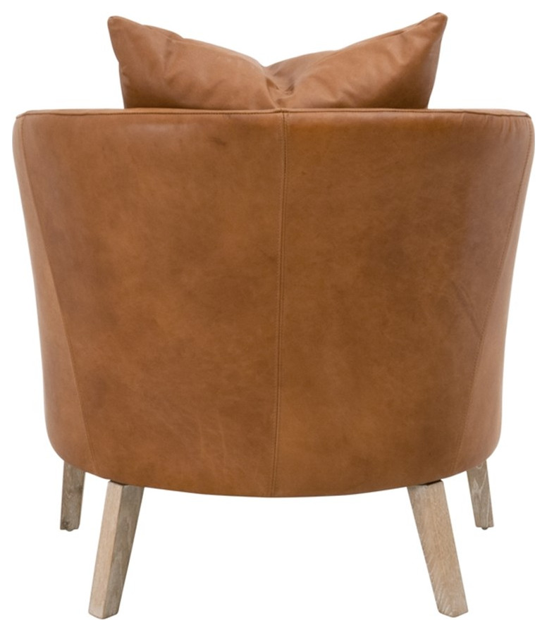 Star International Furniture Stitch  ampHand Gordon Leather Club Chair in Brown   Transitional   Armchairs And Accent Chairs   by Homesquare  Houzz