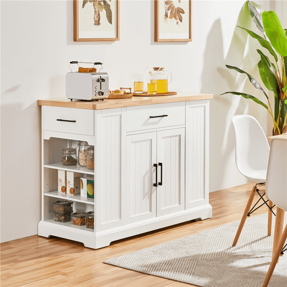 Yaheetech 36'' H Wooden Kitchen Island with Drawer for Kitchen， White