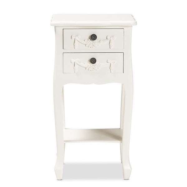 Baxton Studio Eliya Classic and Traditional Wood 2-Drawer End Table - - 35864804