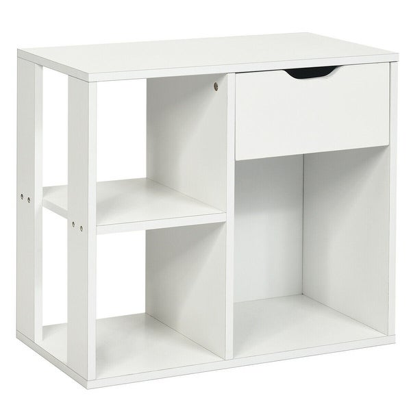 3-tier Side Table with Storage Shelf and Drawer Space - 23.5