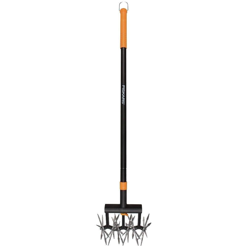 Fiskars Steel Rotary Cultivator Garden Tool with Extendable Handle