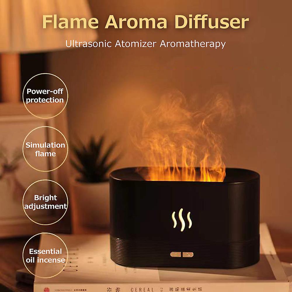 Aroma Diffuser Simulated Flame Large Fog Humidifier Usb Atmosphere Lamp Home Office Humidification Aroma Diffuser