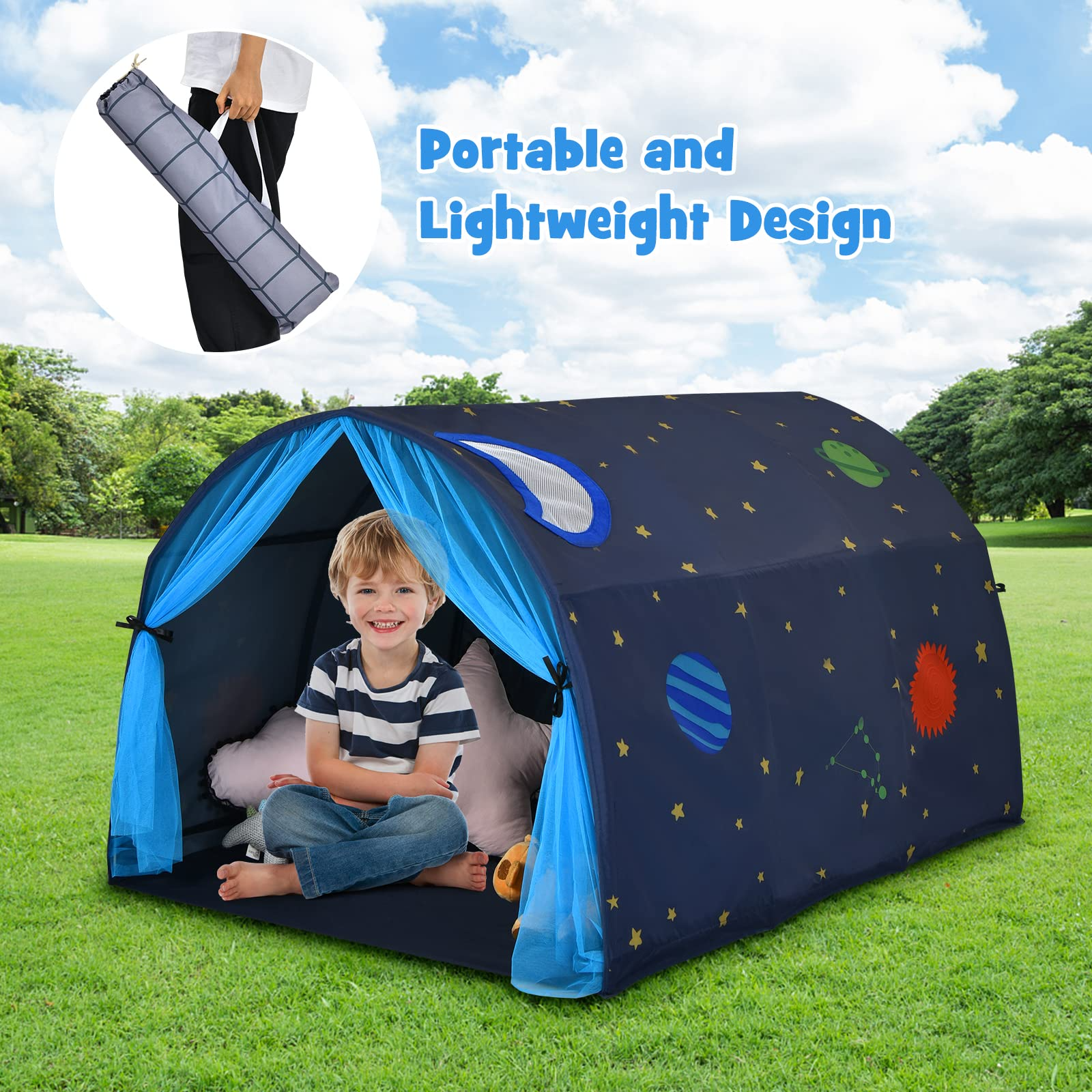 Costzon Kids Galaxy Starry Sky Dream Bed Tent