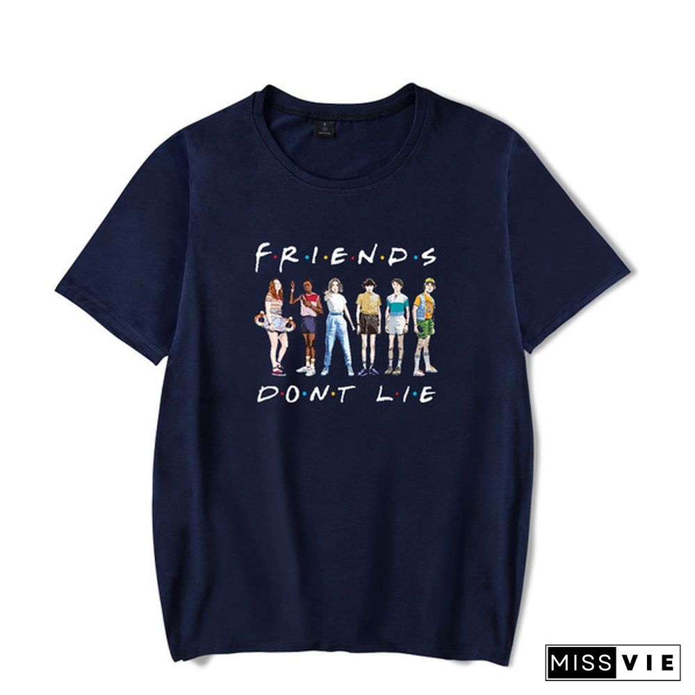 Stranger Things T-Shirt Cool Friends Don'T Lie Graphic Tee Shirt The Upside Down Shirts Stranger Things 3 Eleven Shirts