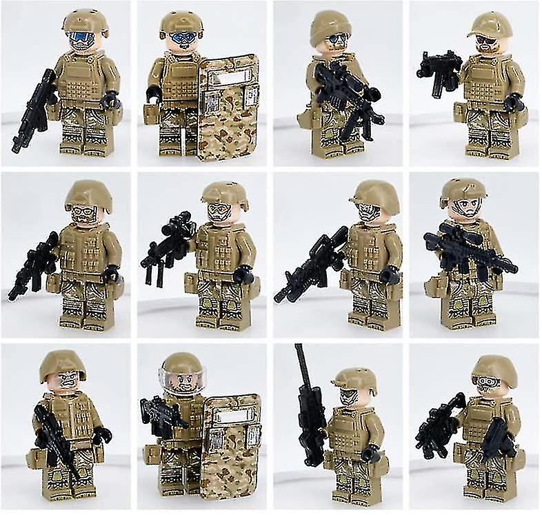 12pcs Figures Set， Forces Figures， Mini Soldiers Base Toys With