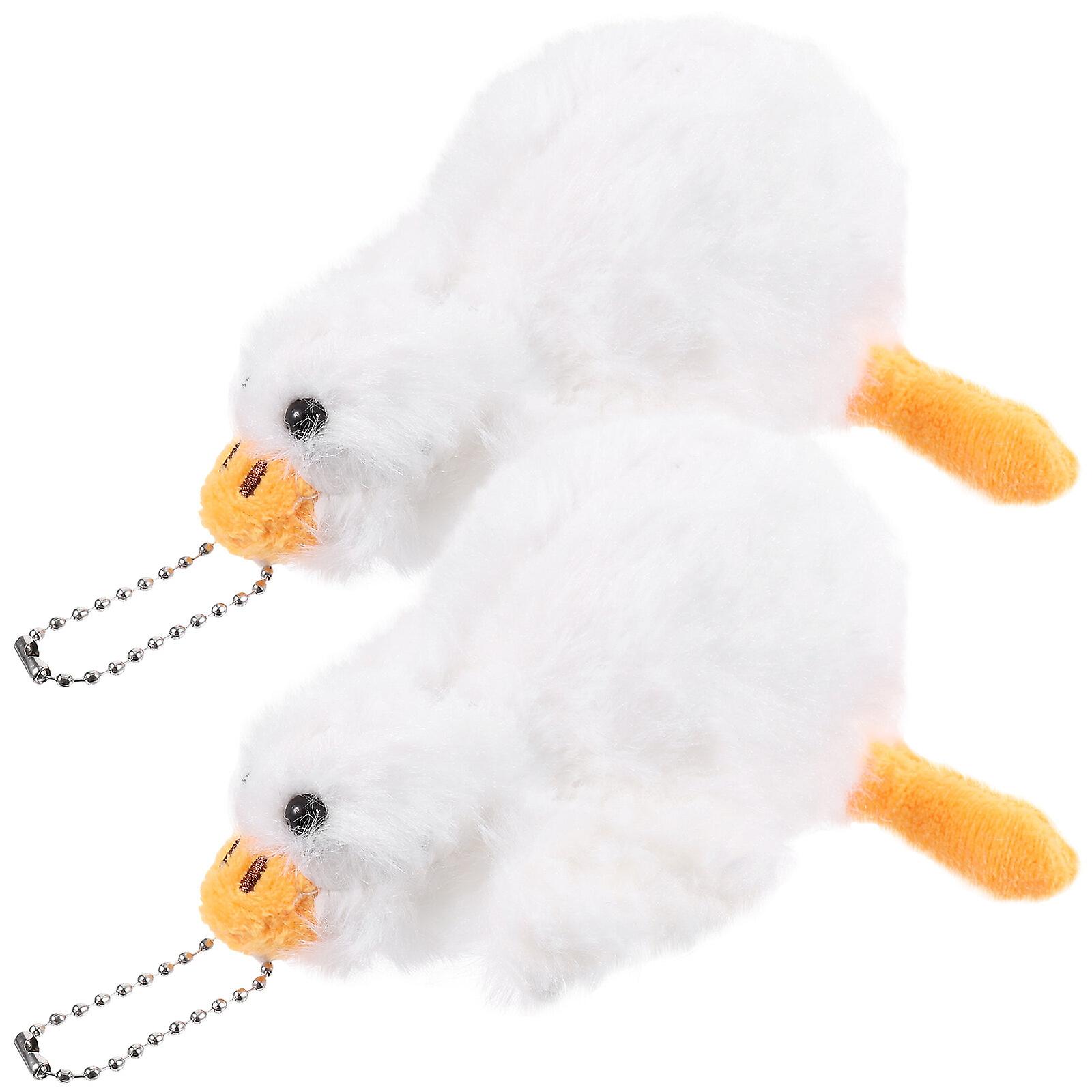 2pcs Goose Keychain Plush Goose Pendants Backpack Goose Pendant Charms Key Ornament